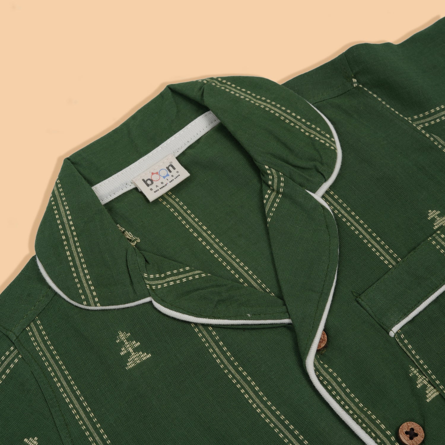 Elegant Green Cotton Girls' Nightwear – Soft & Cozy