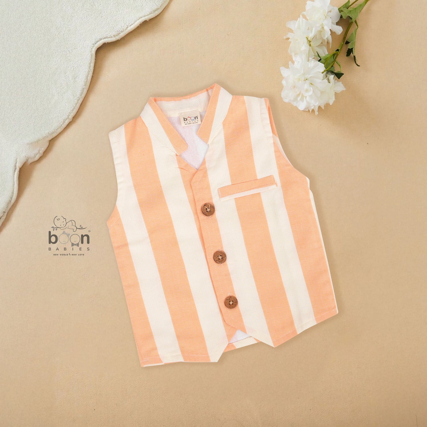 Girls Cotton Striped Coat Top & Pant Set – Stylish Everyday & Festive Wear