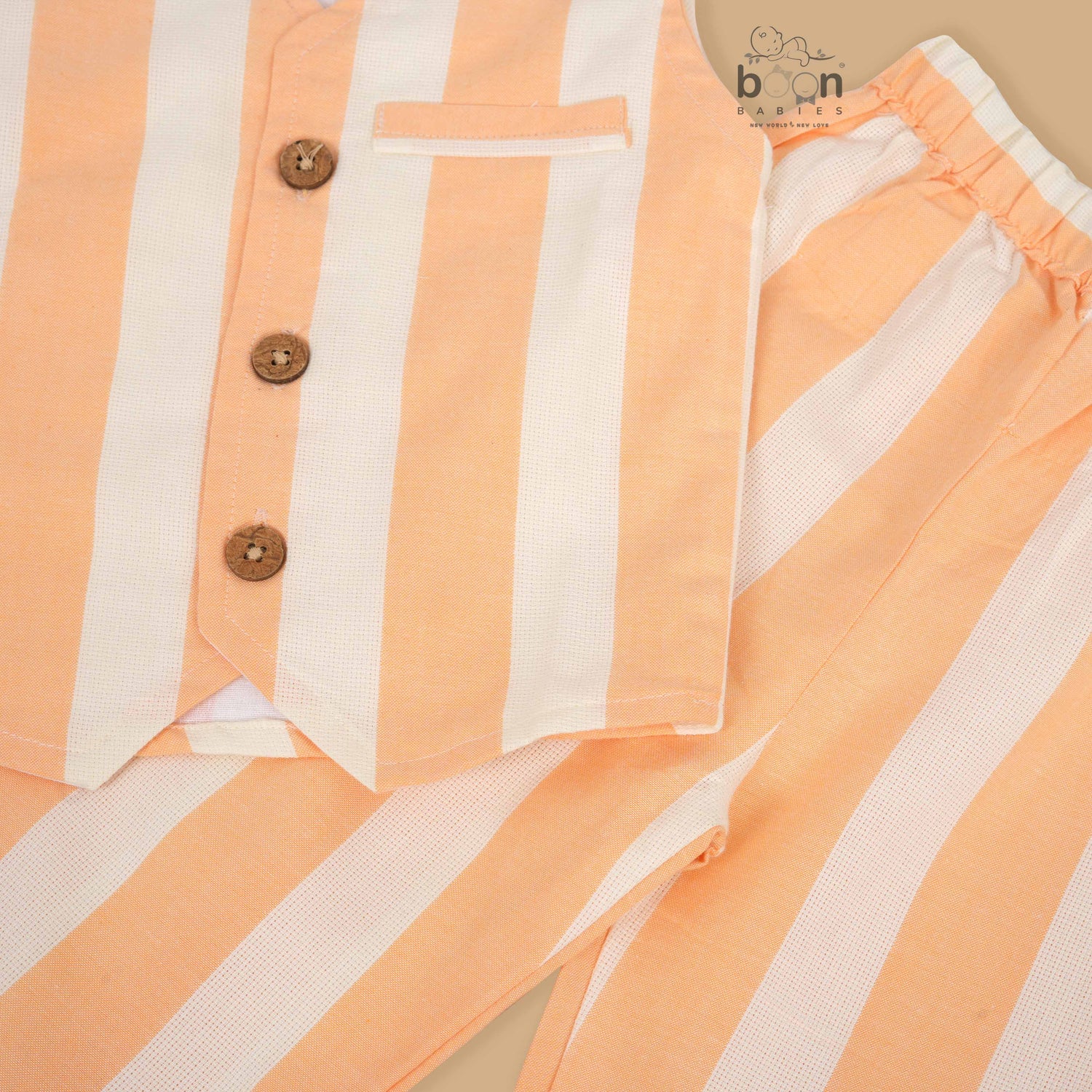 Girls Cotton Striped Coat Top & Pant Set – Stylish Everyday & Festive Wear