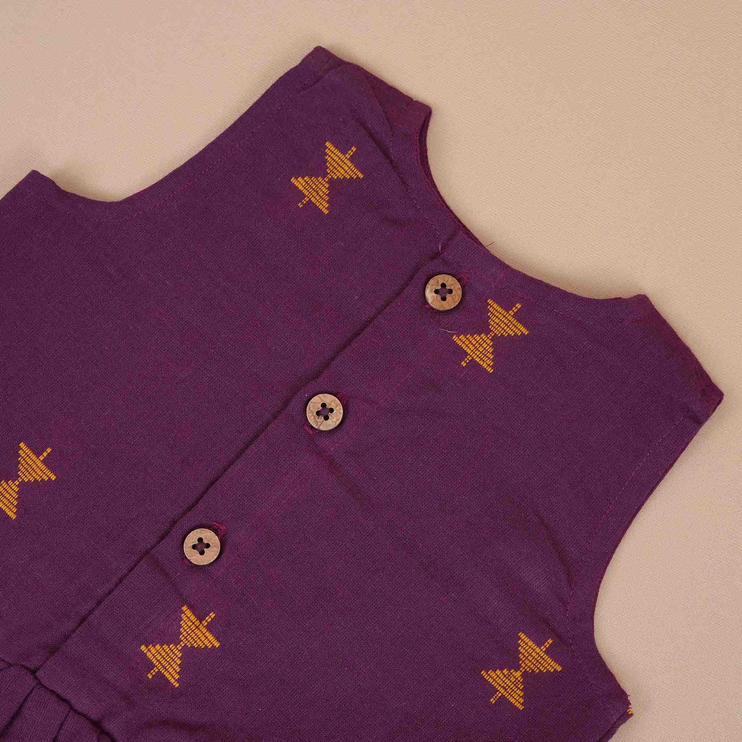 Girls Co-Ord Set (Pant) – Purple & Yellow Print