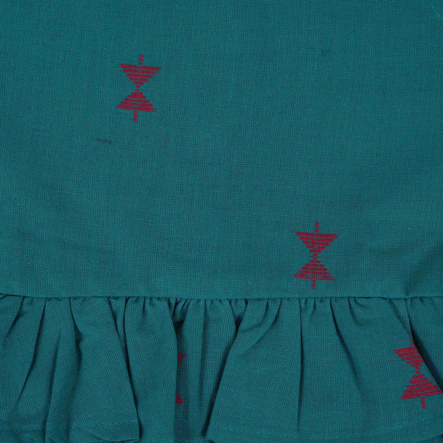 Girls Co-Ord Set (Pant) – Teal & Red Print