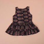 Elegant Black Floral Paisley Cotton Girls CO-ORD SET – Comfortable & Trendy Boon Babies