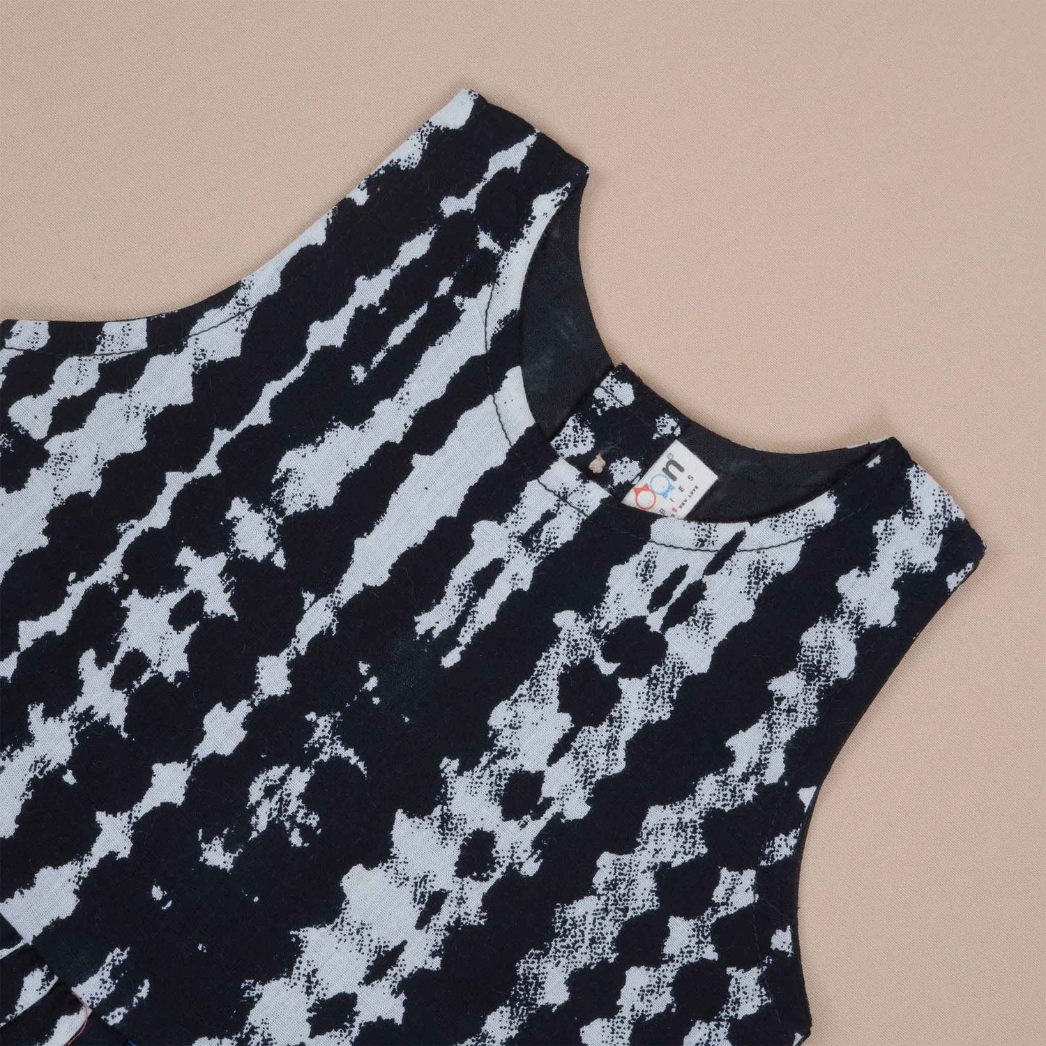 Stylish Black & White Tie-Dye Girls Co-ord Set with Pant – Silk Shine Edition