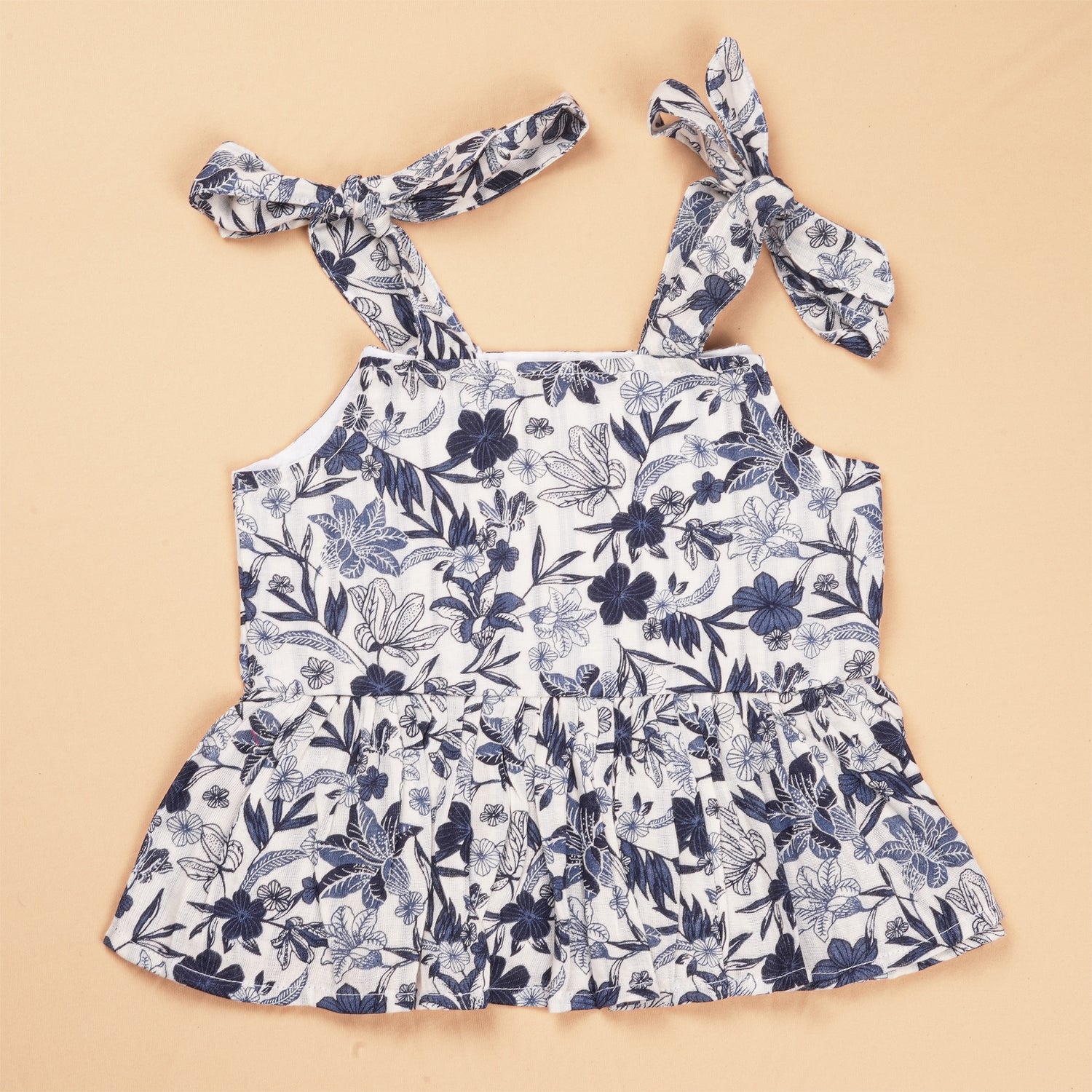 Girls Cotton Co-Ord Set – Navy Floral Casual Wear