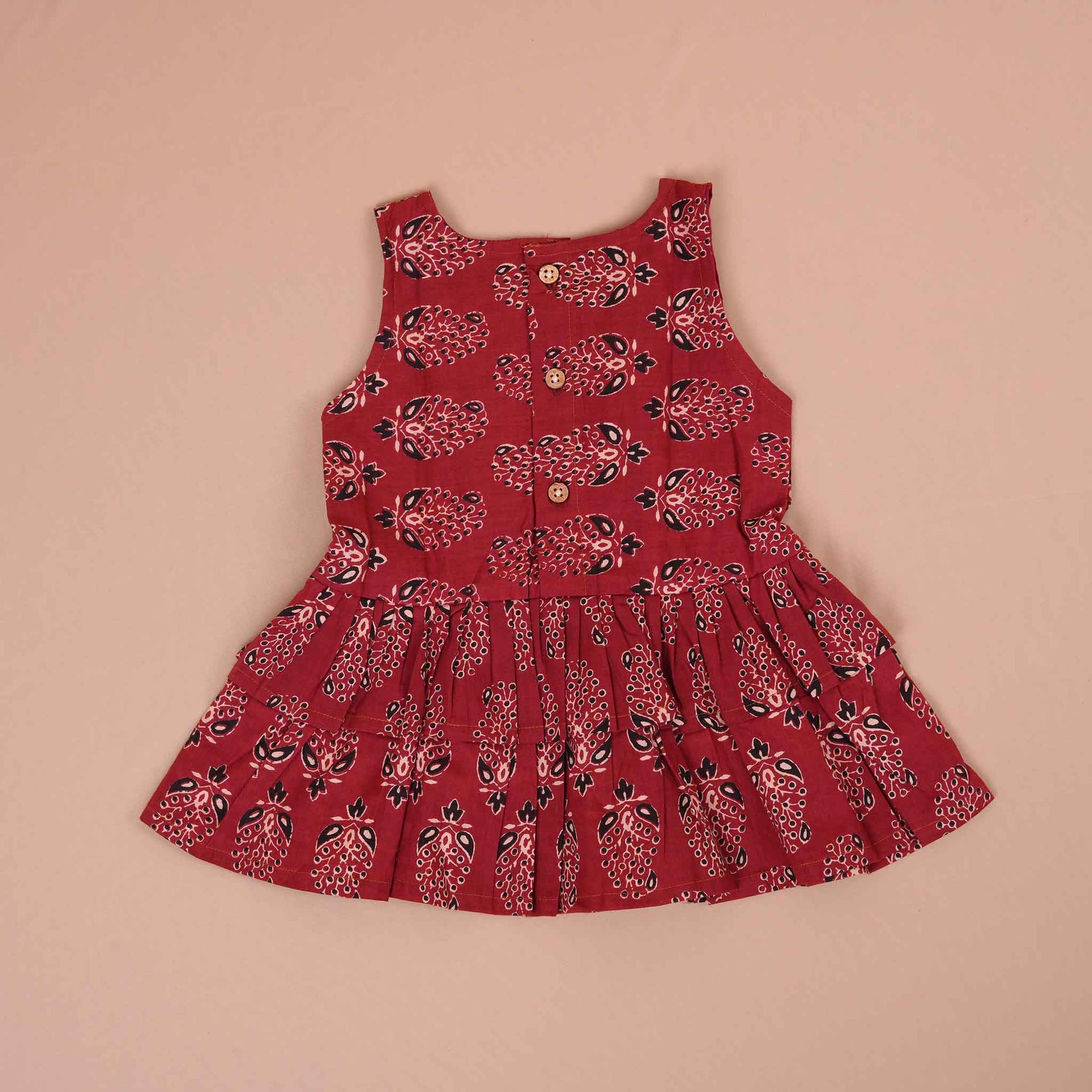 Stylish Maroon Paisley Cotton Girls CO-ORD SET – Playful & Elegant Boon Babies