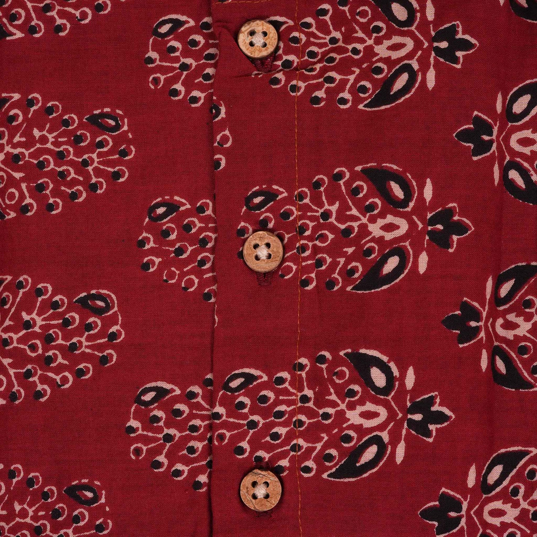 Stylish Maroon Paisley Cotton Girls CO-ORD SET – Playful & Elegant Boon Babies