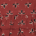 Stylish maroon floral top & pant set in slub cotton with lining. Ages 6M–4Y. A chic and comfortable festive & casual outfit.