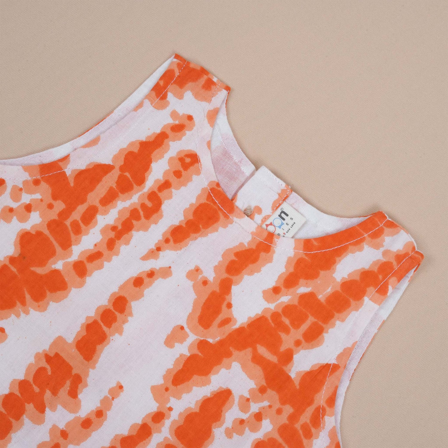 Vibrant Orange Tie-Dye Girls Co-ord Set with Pant – Festive Silk Style