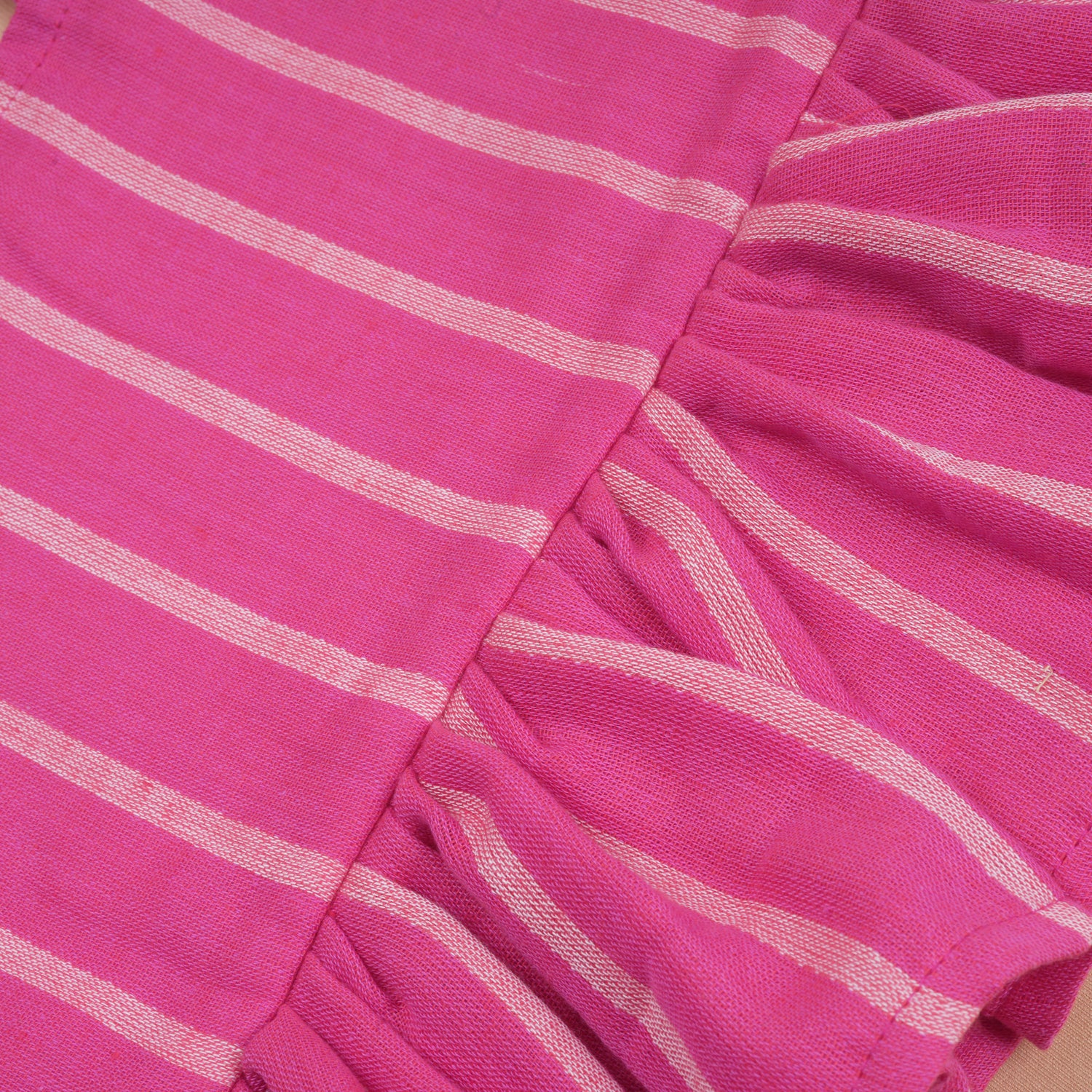 Girls Cotton Top & Pant Set – Pink Striped Casual Outdoor Wear