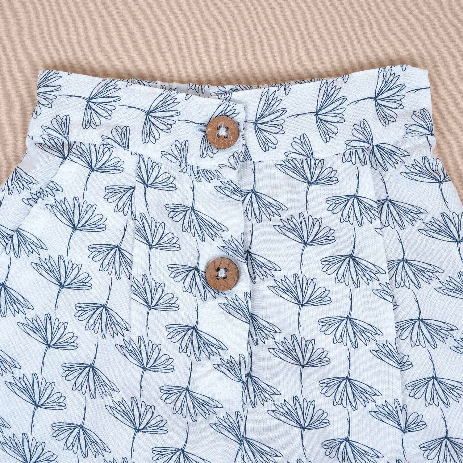 Girls Cotton Co-Ord Set - Monochrome Floral