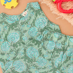 Green Gardenia: Floral Printed Co-Ordinated Set for Girls Boon Babies