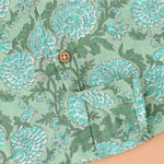 Green Gardenia: Floral Printed Co-Ordinated Set for Girls Boon Babies