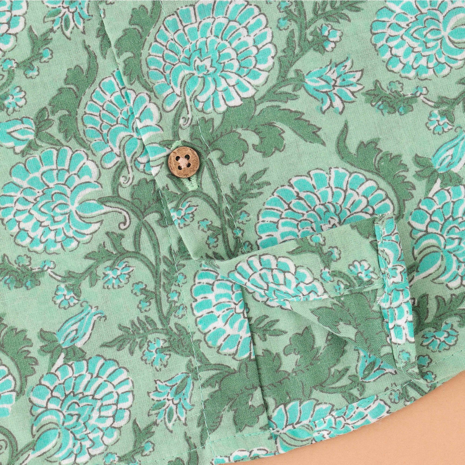 Green Gardenia: Floral Printed Co-Ordinated Set for Girls Boon Babies