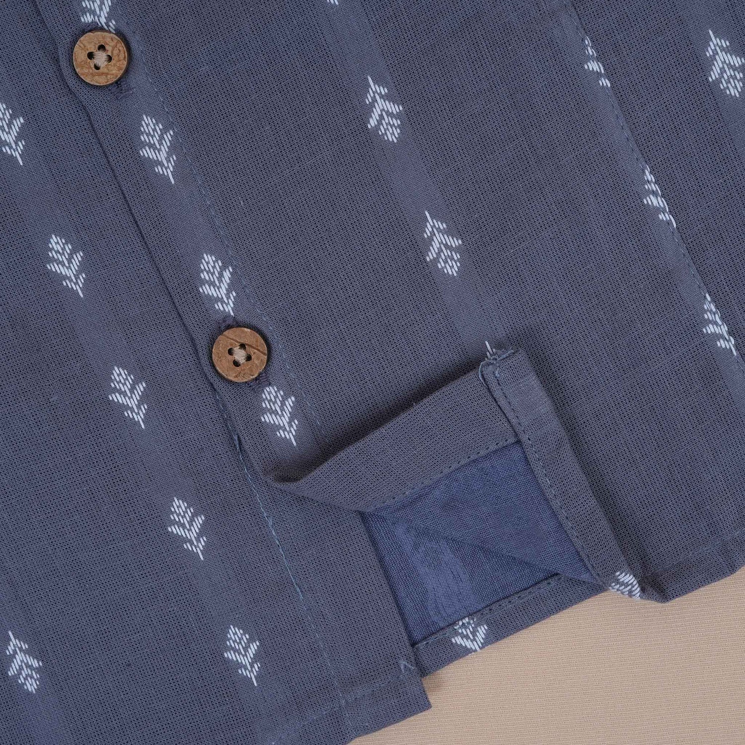 Trendy Grey Chevron Cotton Girls Co-Ord Set - Elegant & Comfortable