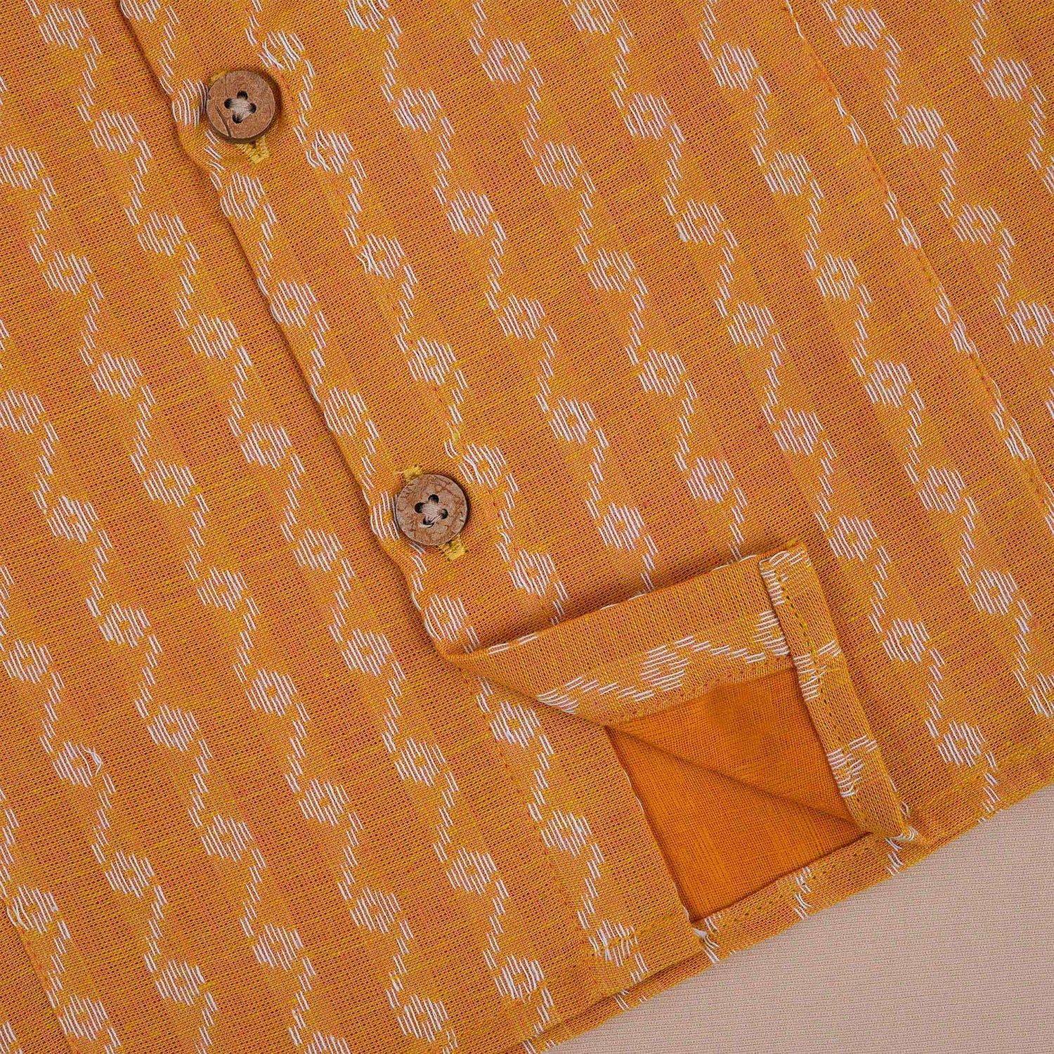 Peach Zigzag Cotton Girls Co-Ord Set - Soft & Stylish for Summer