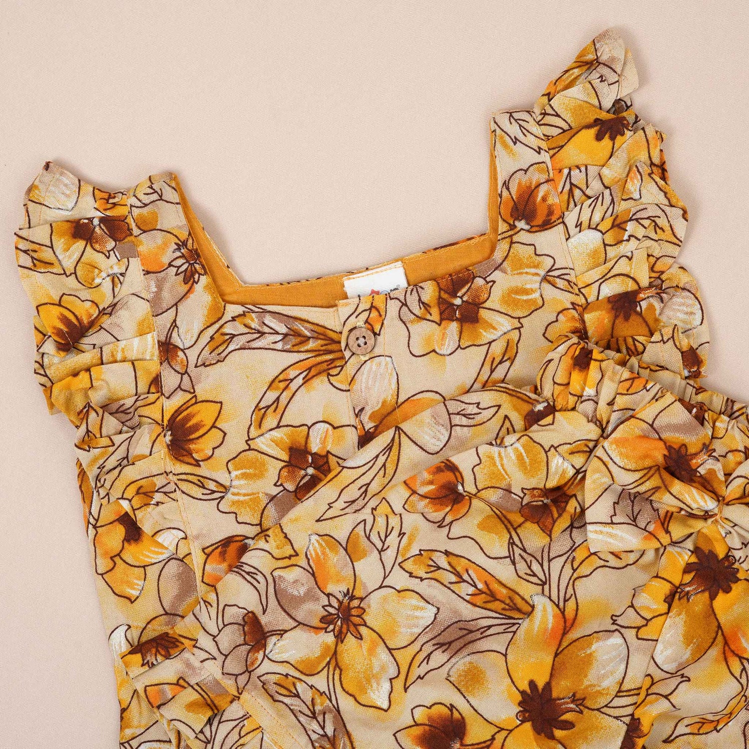 Floral Sunshine Girls Co-Ord Set - Yellow (Shorts)
