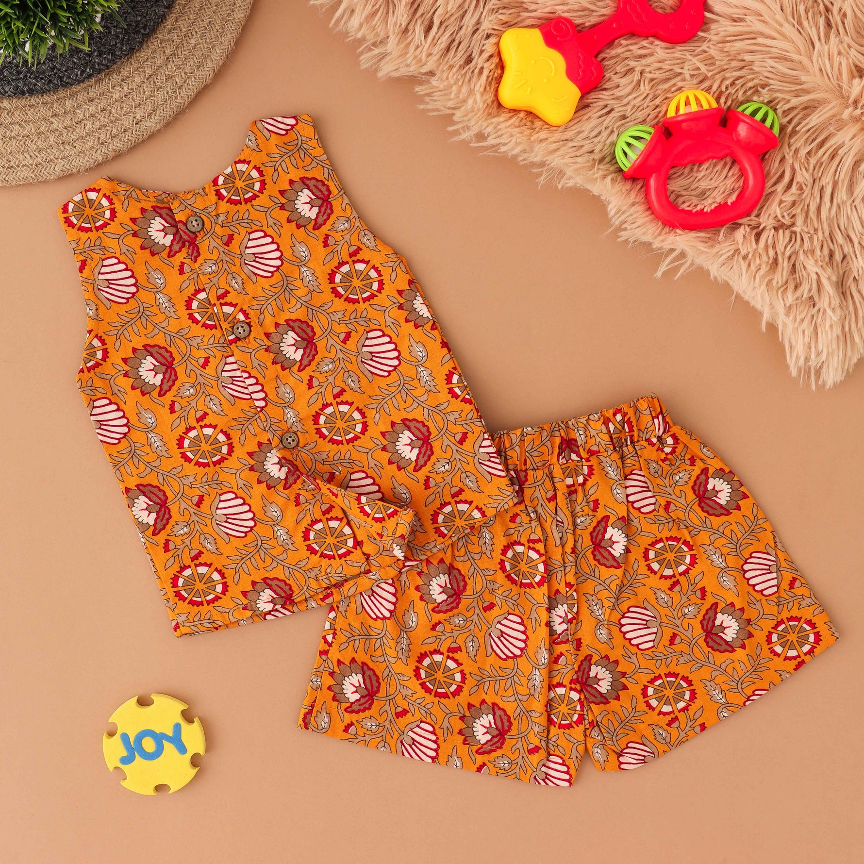 Petal Pops: Vibrant Blossom Print Top with Matching Shorts Boon Babies