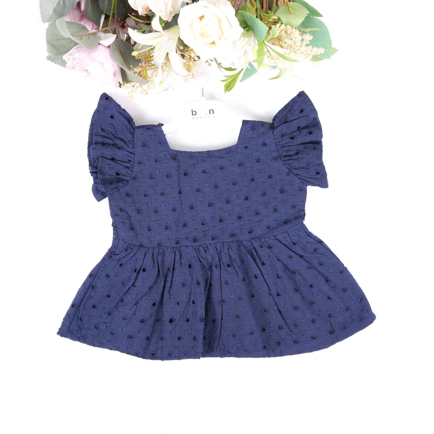 Navy Blue Hakoba Cotton Girls Co-ord Set – Classy & Comfy