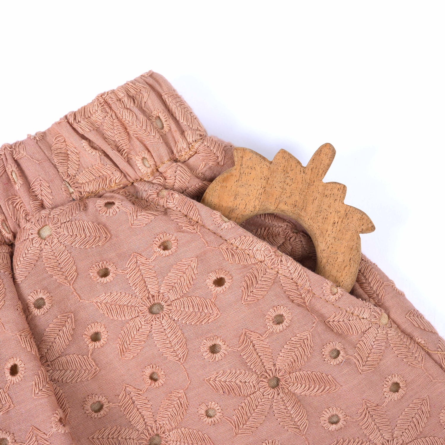 Peach Hakoba Cotton Girls Co-ord Set  Sweet & Subtle