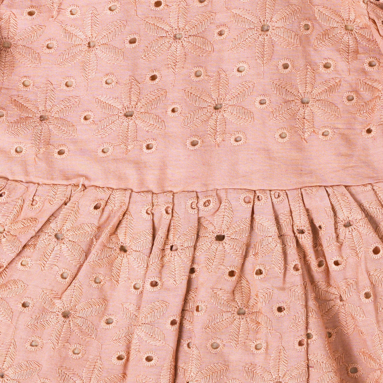 Peach Hakoba Cotton Girls Co-ord Set  Sweet & Subtle