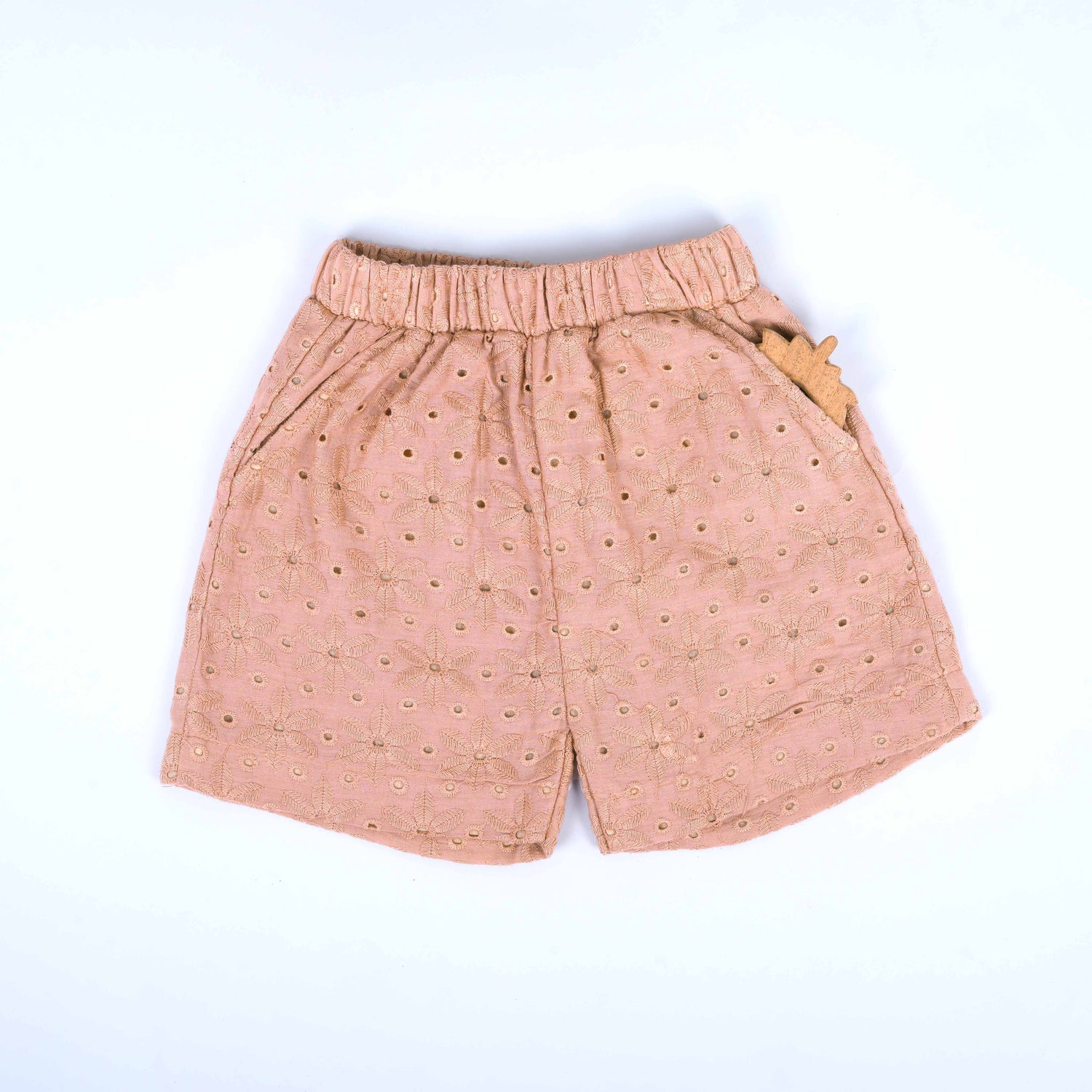 Peach Hakoba Cotton Girls Co-ord Set  Sweet & Subtle