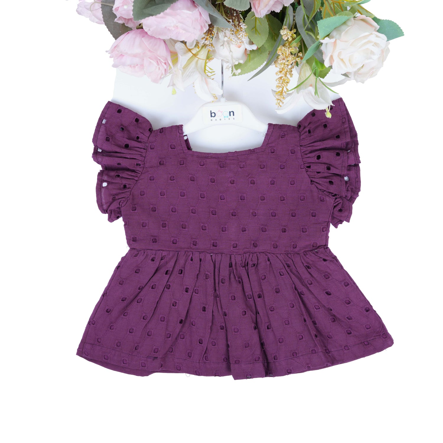 Purple Hakoba Cotton Girls Co-ord Set  Regal & Playful