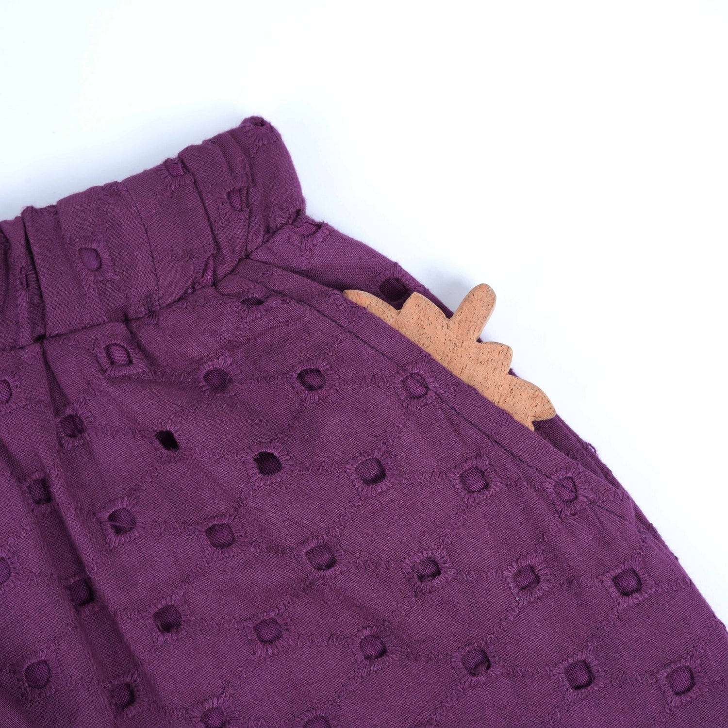 Purple Hakoba Cotton Girls Co-ord Set  Regal & Playful