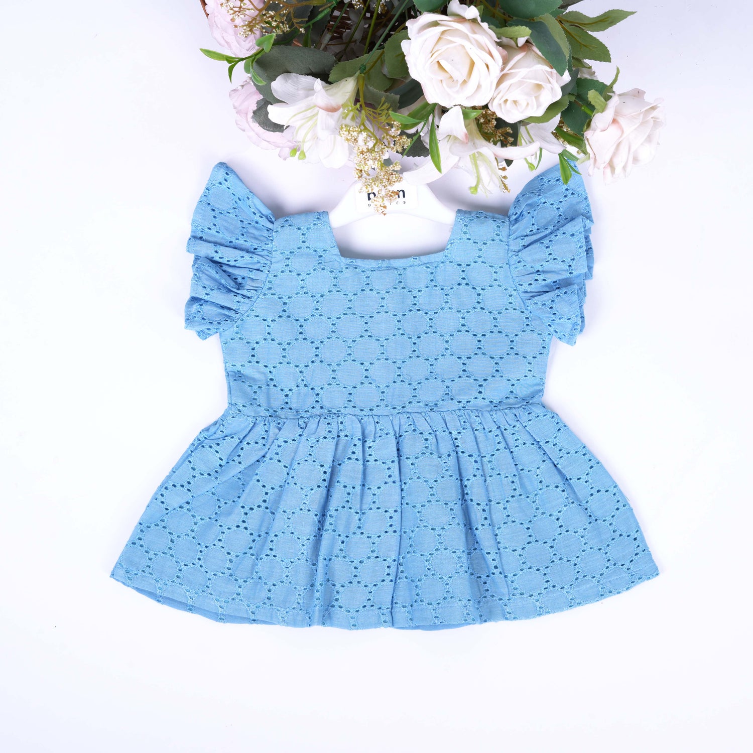 Sky Blue Hakoba Cotton Girls Co-ord Set  Cool, Cute & Comfy