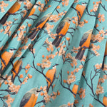 Girls front ruffle frill frock in digital printed slub cotton (1–4Y). Bird & floral print with frill detailing – stylish, breathable & comfy.