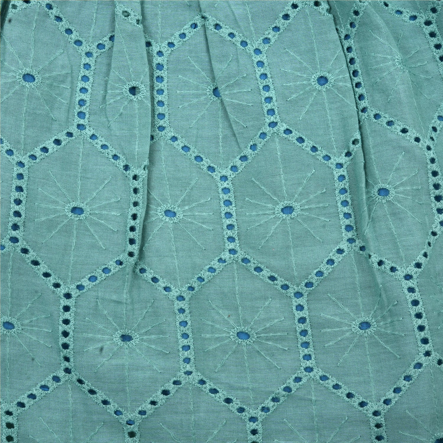 Elegant Blue Hakoba Frock with Puff Sleeves for Girls