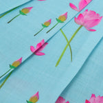 Adorable sleeveless cotton frock with pink lotus prints & bow. Ages 1–4 years. Comfortable, stylish & perfect for festive and casual occasions.