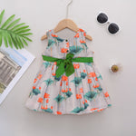 Cute cotton sleeveless frock with lotus print & bow. Perfect for ages 1–4 years. Stylish, breathable & comfy for everyday and festive wear.