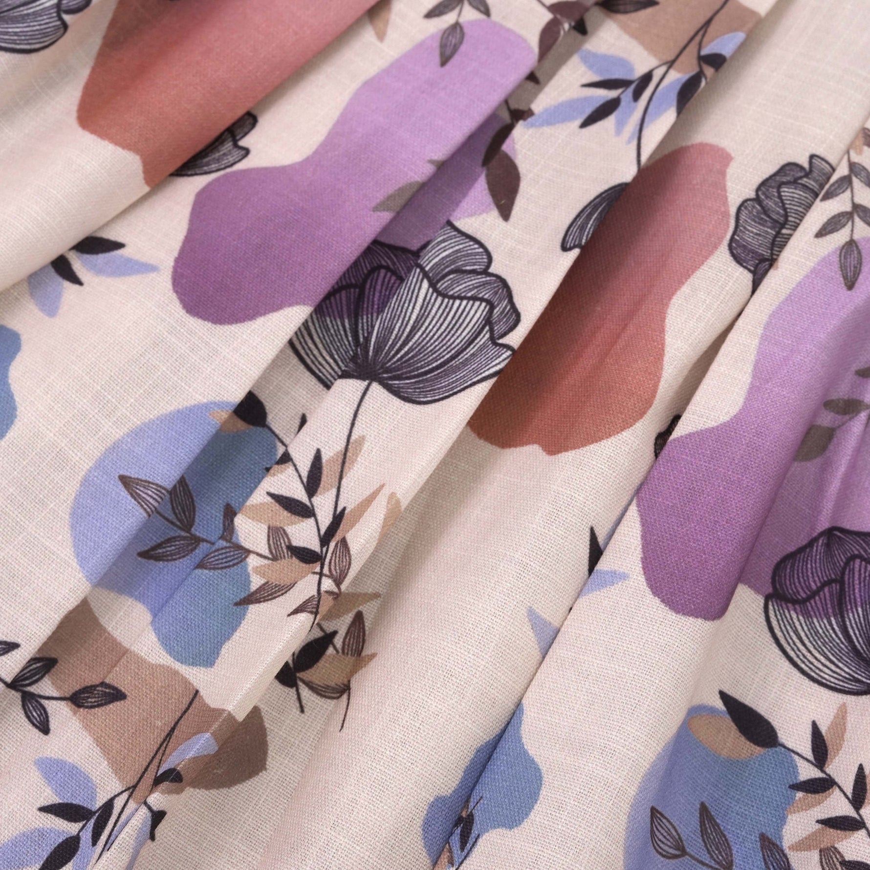 Girls pastel digital printed slub cotton frock with front ruffle frills (1–4Y). Stylish, breathable & perfect for festive and casual wear.