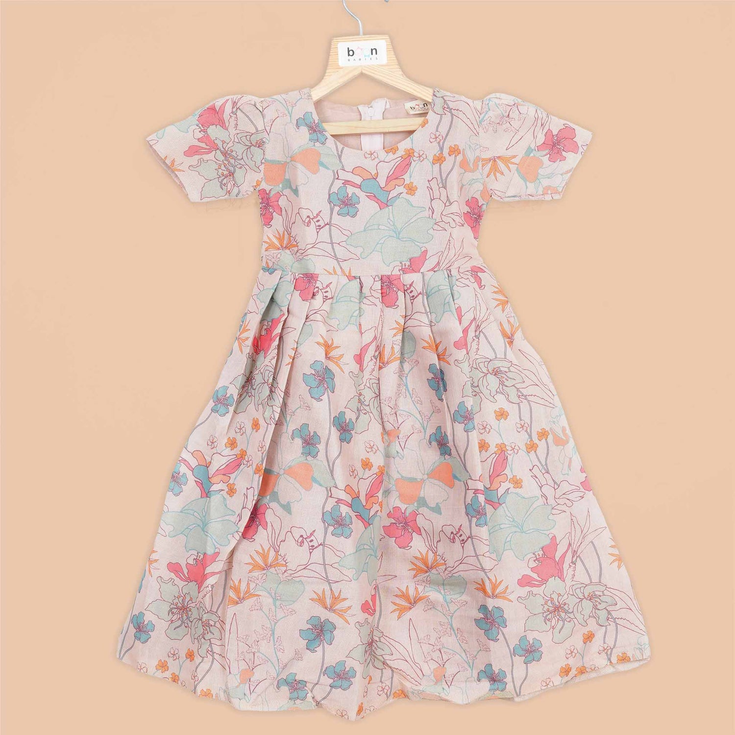 Floral Fantasy Tissue Cotton Maxi Frock for Girls