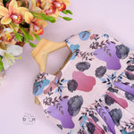 Sleeveless frock for girls aged 1 to 4 years in slub cotton, featuring abstract floral pastel print in lavender, pink, blue, and beige – from Boon Babies, Coimbatore.