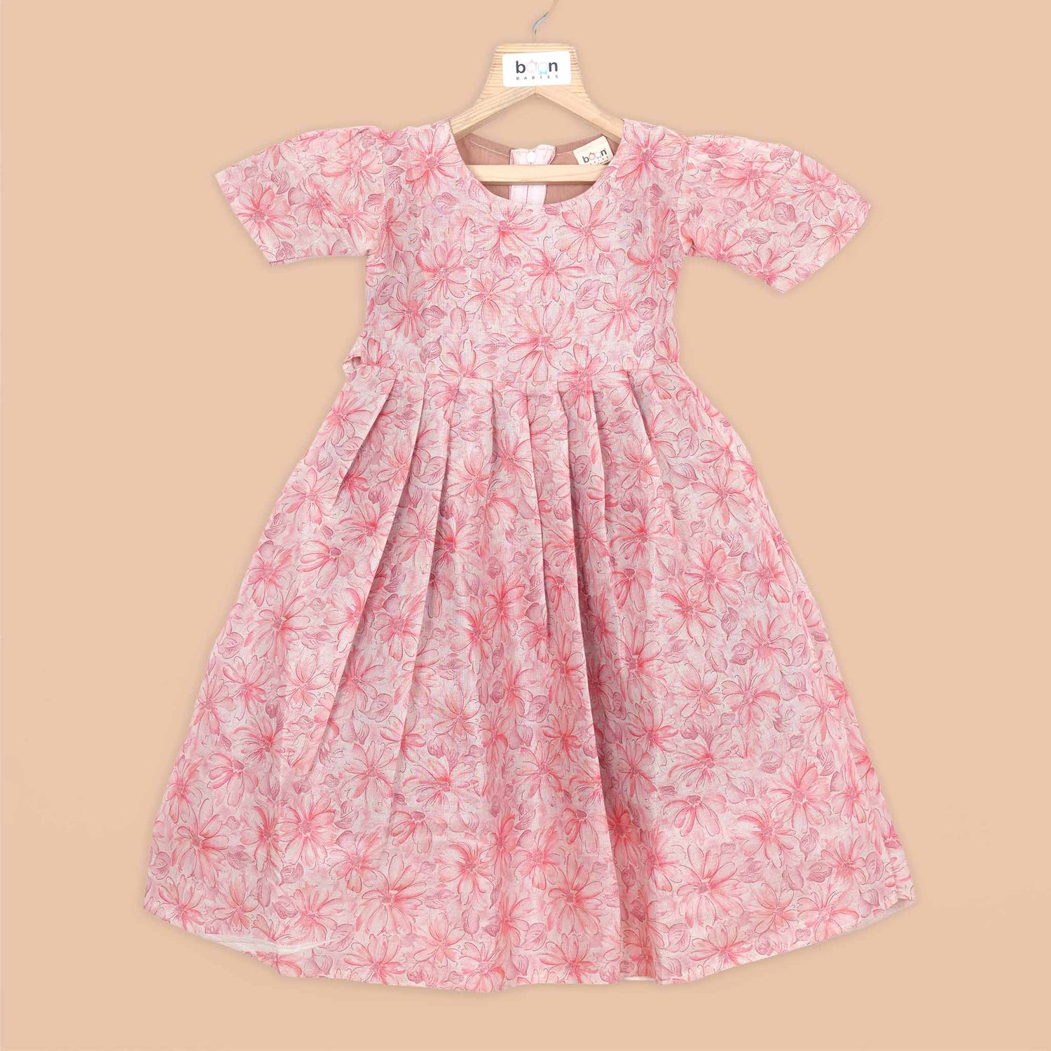 Blush Blossom Tissue Cotton Maxi Frock for Girls