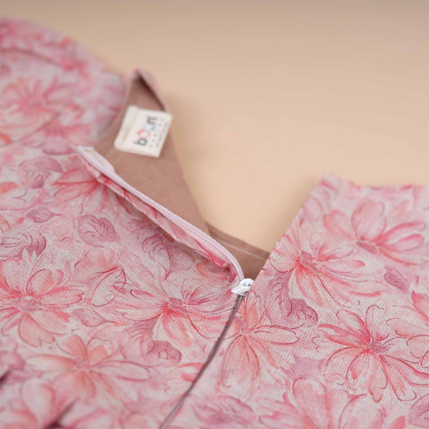 Blush Blossom Tissue Cotton Maxi Frock for Girls