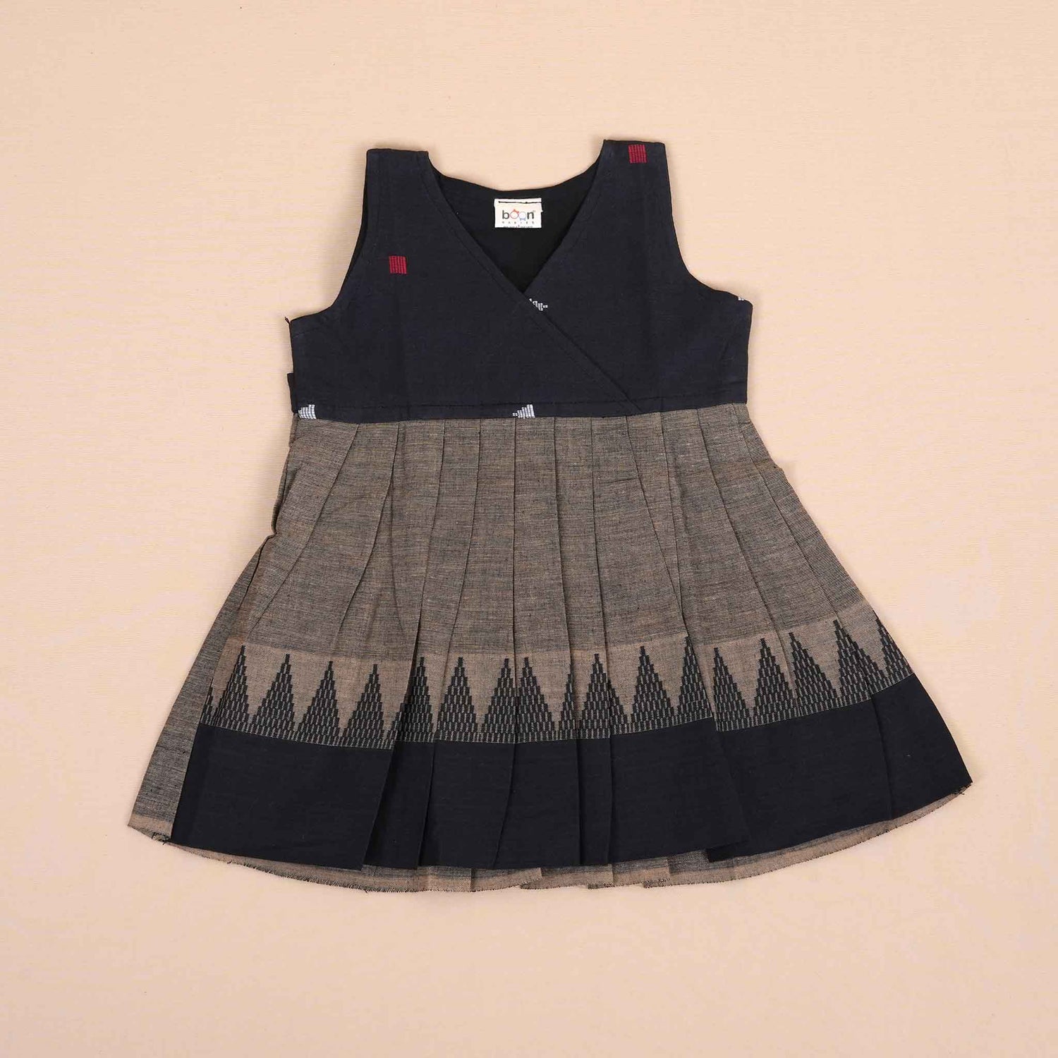 Elegant Cotton Frock for Girls – Ethnic Sleeveless Dress