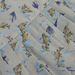 Blue floral cotton frock for girls with ruffle cap sleeves, designed for 6 months to 5 years – from Boon Babies kidswear collection, Coimbatore.
