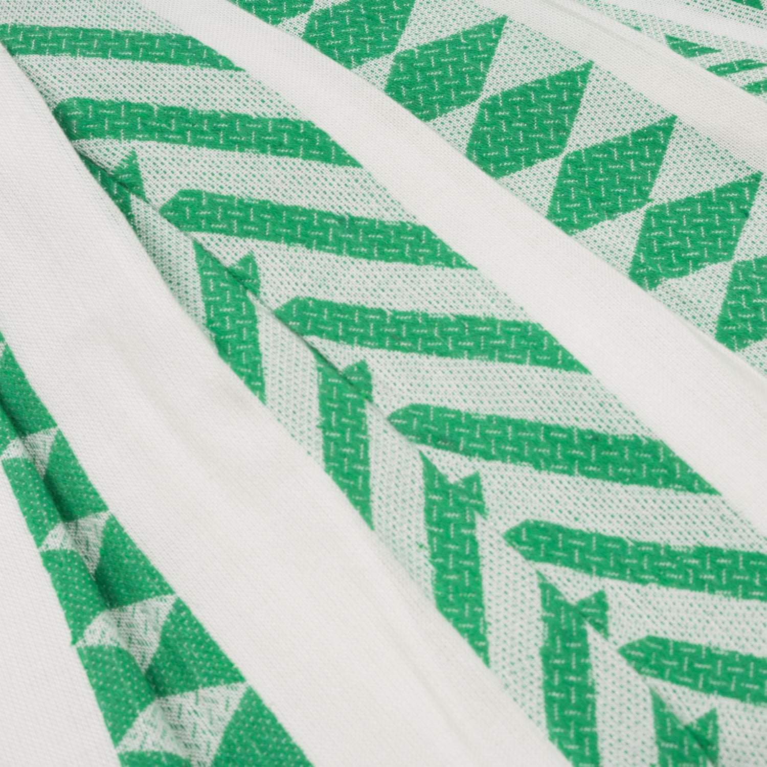 Girls Stylish Casual Wear Frock – Green Woven Stripe Design