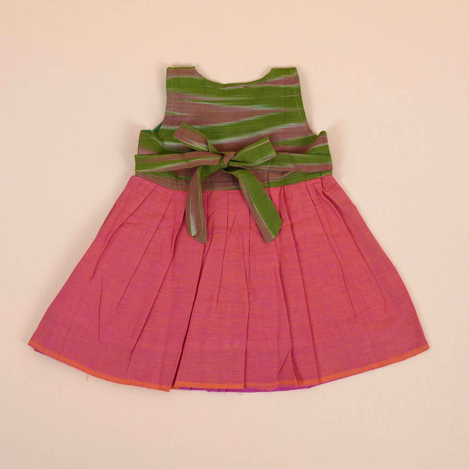 Ethnic Cotton Frock for Girls – Green & Purple