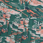 Green cotton frock with tropical island print and cap sleeves for baby girls aged 6 months to 5 years – Boon Babies kidswear collection from Coimbatore.
