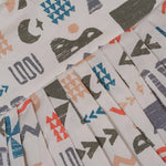 Multicolor geometric print cotton girls' frock by Boon Babies, soft, stylish, perfect for everyday wear, for ages 6-12 months.