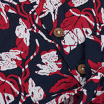 Bold navy cotton frock with red & white florals. Made for 6M–5Y girls. Twirl-ready, comfy, and cute!
