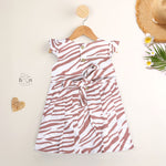 Pink zebra print cotton frock with cap sleeves for girls aged 6 months to 5 years – Boon Babies babywear from Coimbatore.
