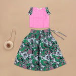 Playful Pink Polka Dots with Green Floral Skirt – Fun and Fashionable Boon Babies
