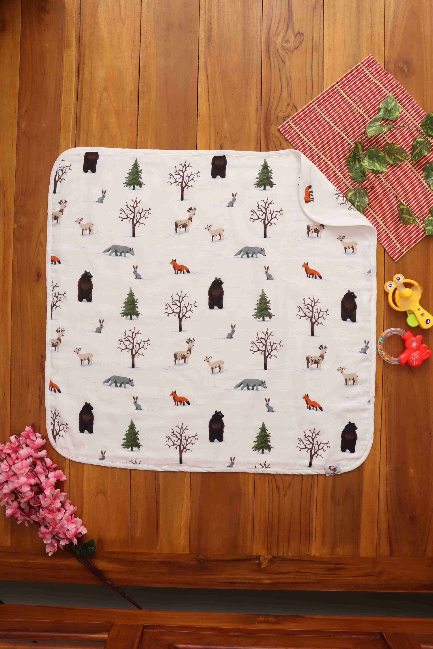 Delightful Muslin Baby Blanket with Cute Prints - Ultimate Comfort Boon Babies