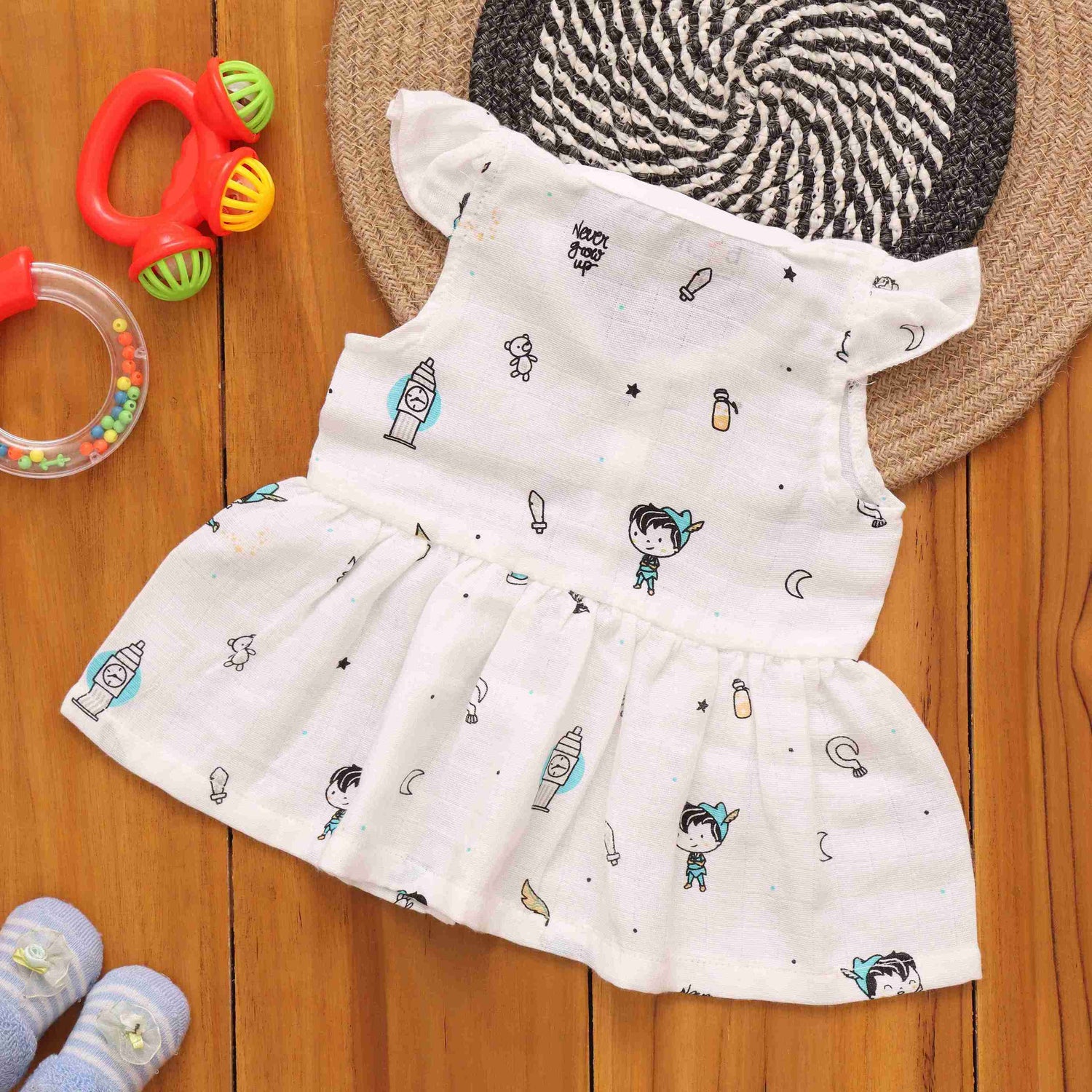 Little Explorer Capsleeve Muslin Frock – Fun and Stylish Boon Babies