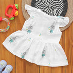 Dreamy Doodles: Cute Patterned Muslin Frock for Infants Boon Babies
