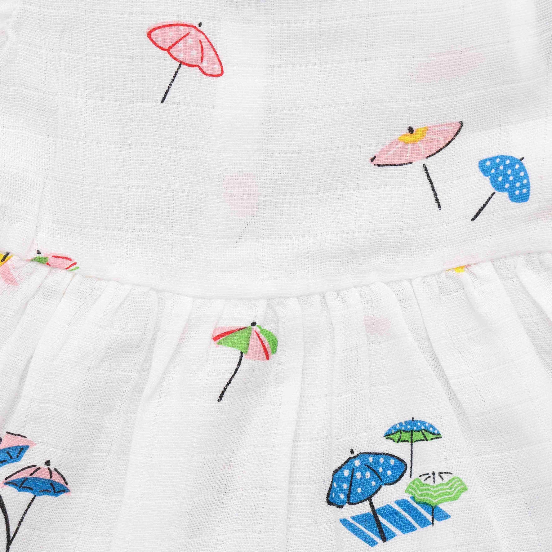 Umbrella Charm Capsleeve Muslin Frock – Playful and Breezy Boon Babies